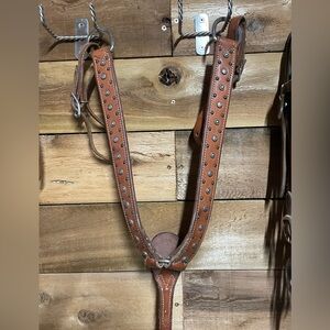 Studded Brown Leather Martin breast collar